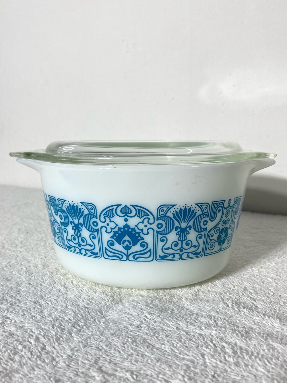 Vintage PYREX Horizon Blue Casserole Dish W Lid 1 Quart #473 Retro Cookware - Picture 5 of 16